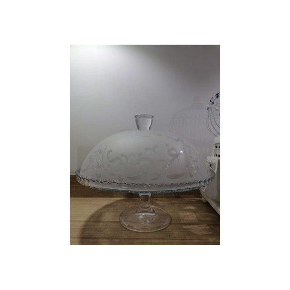 Plateau présentoir en verre motif arabesque