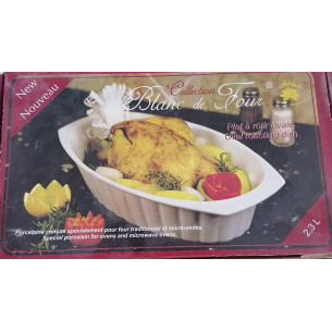 Plat à rôti ovale blanc