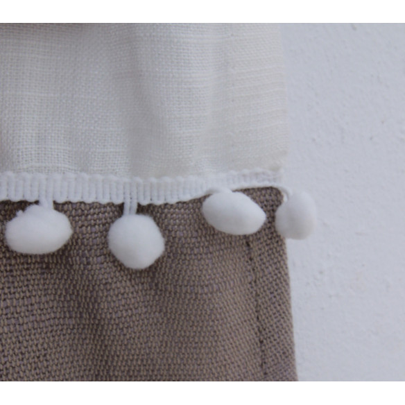 Rideau Hayek bi-couleurs avec ponpons