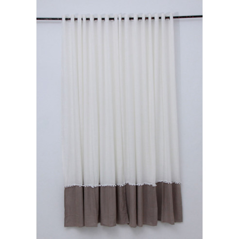 Rideau Hayek bi-couleurs avec ponpons