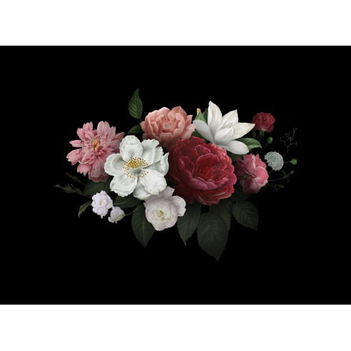 Baroque Bouquet of Blooming Roses Painting - Wall Art Decoration
