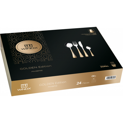   COFFRET EN BOIS COUVERT DE TABLE SERIE AMBRE...