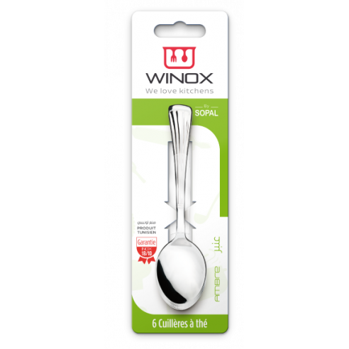   BLISTER CUILLERES A THE SERIE AMBRE 6P 