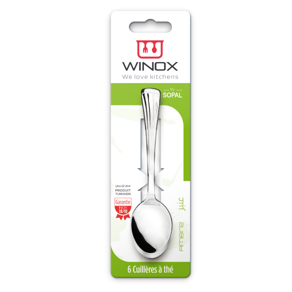   BLISTER CUILLERES A THE SERIE AMBRE 6P 