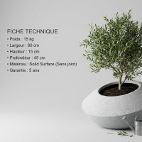 Bac à Fleurs Extérieur Sonic 80 cm | Jardinière Moderne