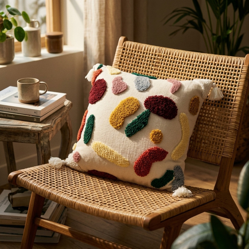 Coussin Décoratif Multicolore Vibrant 40x40 cm