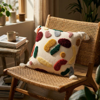 Coussin Carré Décoratif Multicolore 40x40 cm