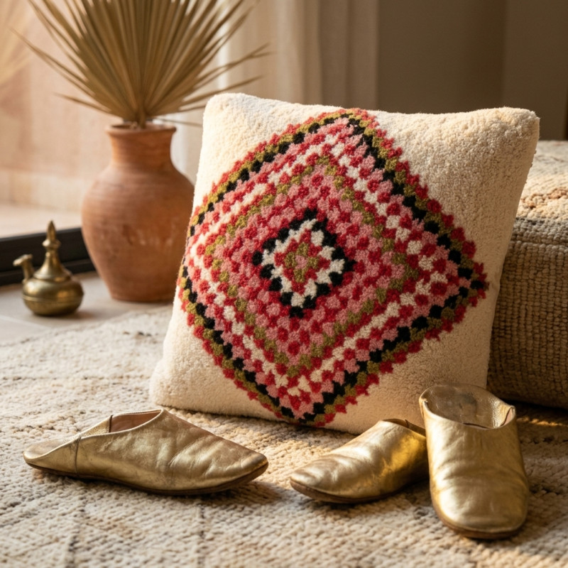 Coussin Berbère Coloré Artisanal - Margoom