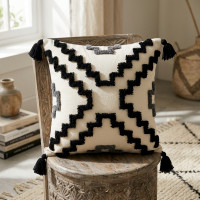 Coussin Décoratif Bohème avec Pompons