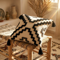 Coussin Décoratif Bohème avec Pompons