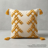 Mustard Yellow Embroidered Cushion 40x40 cm