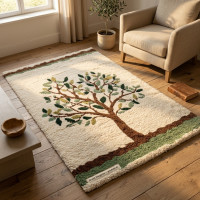 Artisanal Handwoven Cushion Cover - Natural Wool
