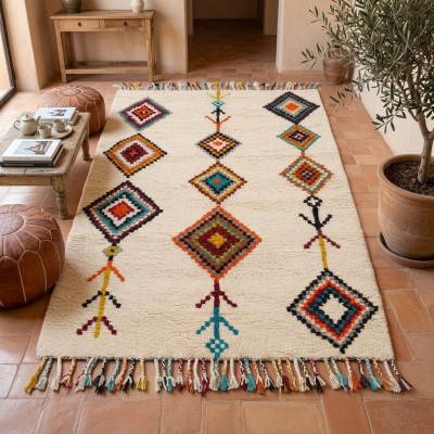 INAIA Hand-Woven Wool Berber Rug