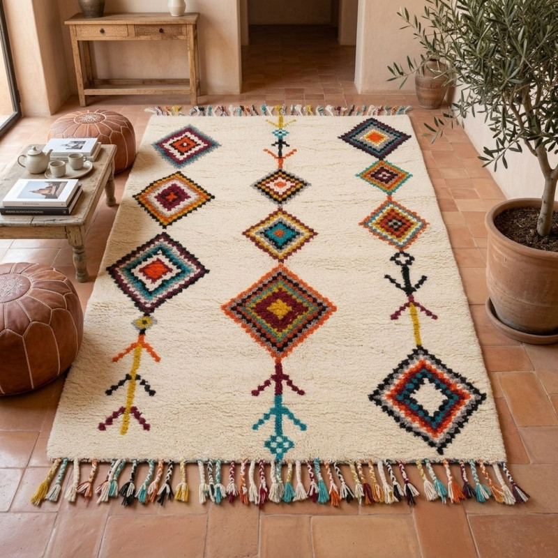 INAIA Hand-Woven Wool Berber Rug
