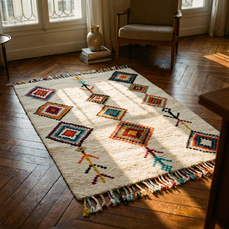 Tapis Berbère Fait Main en Laine - Inaia - 2mx...